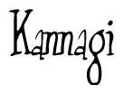 The image is a stylized text or script that reads 'Kannagi' in a cursive or calligraphic font.