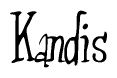 The image is of the word Kandis stylized in a cursive script.