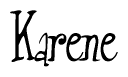 The image is of the word Karene stylized in a cursive script.