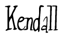 The image is of the word Kendall stylized in a cursive script.