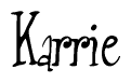The image is of the word Karrie stylized in a cursive script.