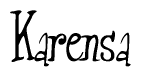 The image is a stylized text or script that reads 'Karensa' in a cursive or calligraphic font.