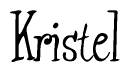 The image contains the word 'Kristel' written in a cursive, stylized font.