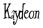 The image is of the word Kaydeon stylized in a cursive script.