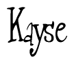 The image contains the word 'Kayse' written in a cursive, stylized font.