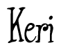 The image is of the word Keri stylized in a cursive script.