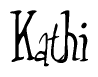 The image is of the word Kathi stylized in a cursive script.
