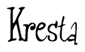 The image is of the word Kresta stylized in a cursive script.