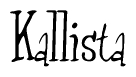 The image is of the word Kallista stylized in a cursive script.