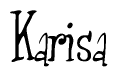 The image is of the word Karisa stylized in a cursive script.