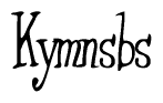 The image is of the word Kymnsbs stylized in a cursive script.