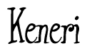 The image contains the word 'Keneri' written in a cursive, stylized font.