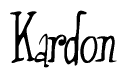 The image is of the word Kardon stylized in a cursive script.
