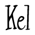 The image is of the word Kel stylized in a cursive script.