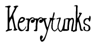 The image contains the word 'Kerrytunks' written in a cursive, stylized font.