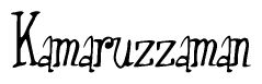 The image contains the word 'Kamaruzzaman' written in a cursive, stylized font.