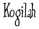 The image is of the word Kogilah stylized in a cursive script.