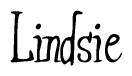 The image contains the word 'Lindsie' written in a cursive, stylized font.