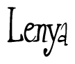 The image contains the word 'Lenya' written in a cursive, stylized font.