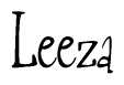 The image is of the word Leeza stylized in a cursive script.