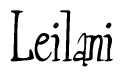 The image contains the word 'Leilani' written in a cursive, stylized font.