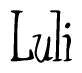 The image is of the word Luli stylized in a cursive script.