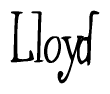 The image is a stylized text or script that reads 'Lloyd' in a cursive or calligraphic font.