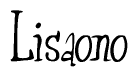 The image is a stylized text or script that reads 'Lisaono' in a cursive or calligraphic font.