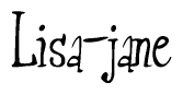 The image contains the word 'Lisa-jane' written in a cursive, stylized font.