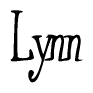 The image is a stylized text or script that reads 'Lynn' in a cursive or calligraphic font.