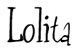 The image is a stylized text or script that reads 'Lolita' in a cursive or calligraphic font.