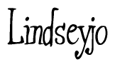 The image is of the word Lindseyjo stylized in a cursive script.