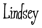 The image contains the word 'Lindsey' written in a cursive, stylized font.