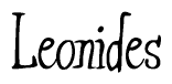 The image is of the word Leonides stylized in a cursive script.