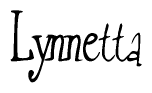 The image contains the word 'Lynnetta' written in a cursive, stylized font.