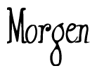 The image is a stylized text or script that reads 'Morgen' in a cursive or calligraphic font.