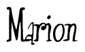 The image is of the word Marion stylized in a cursive script.