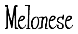 The image contains the word 'Melonese' written in a cursive, stylized font.