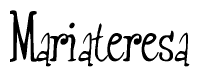 The image is a stylized text or script that reads 'Mariateresa' in a cursive or calligraphic font.