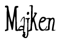 The image is of the word Majken stylized in a cursive script.