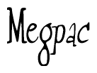 The image is of the word Megpac stylized in a cursive script.