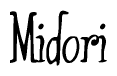 The image is of the word Midori stylized in a cursive script.