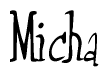 The image is of the word Micha stylized in a cursive script.