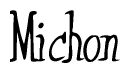 The image is of the word Michon stylized in a cursive script.