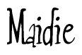 The image is of the word Maidie stylized in a cursive script.
