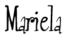 The image contains the word 'Mariela' written in a cursive, stylized font.