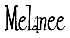 The image contains the word 'Melanee' written in a cursive, stylized font.