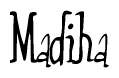 The image is a stylized text or script that reads 'Madiha' in a cursive or calligraphic font.