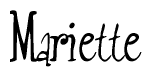 The image contains the word 'Mariette' written in a cursive, stylized font.