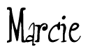 The image contains the word 'Marcie' written in a cursive, stylized font.